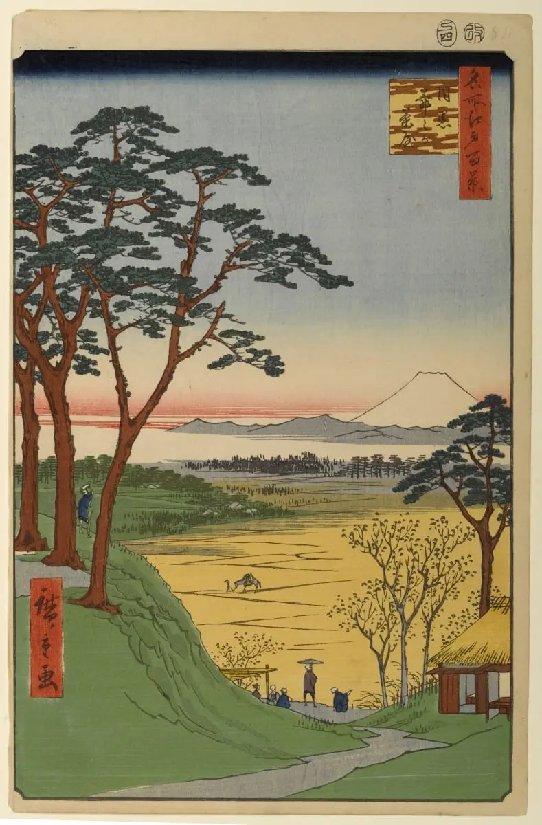 Grandpa's Teahouse, Meguro by Utagawa Hiroshige, canvas print
