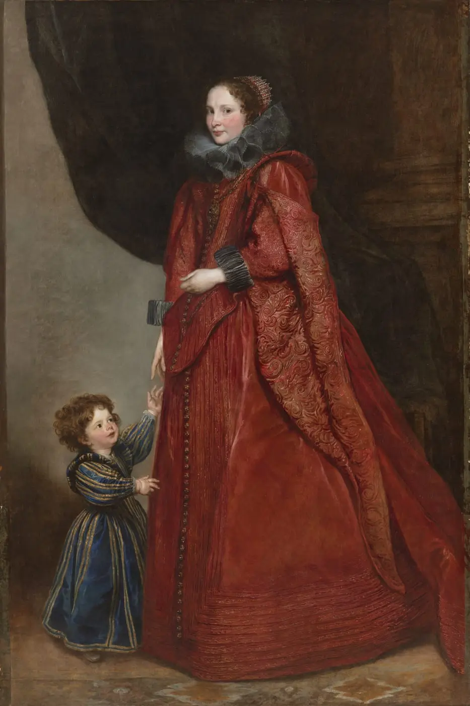 A Genoese Lady with Her Child by Anthony van Dyck, canvas print