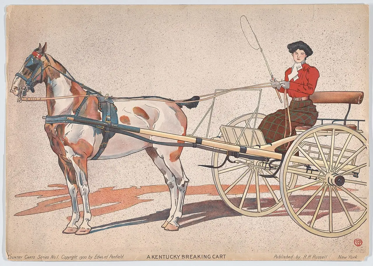 A Kentucky Breaking Cart by Edward Penfield, canvas print