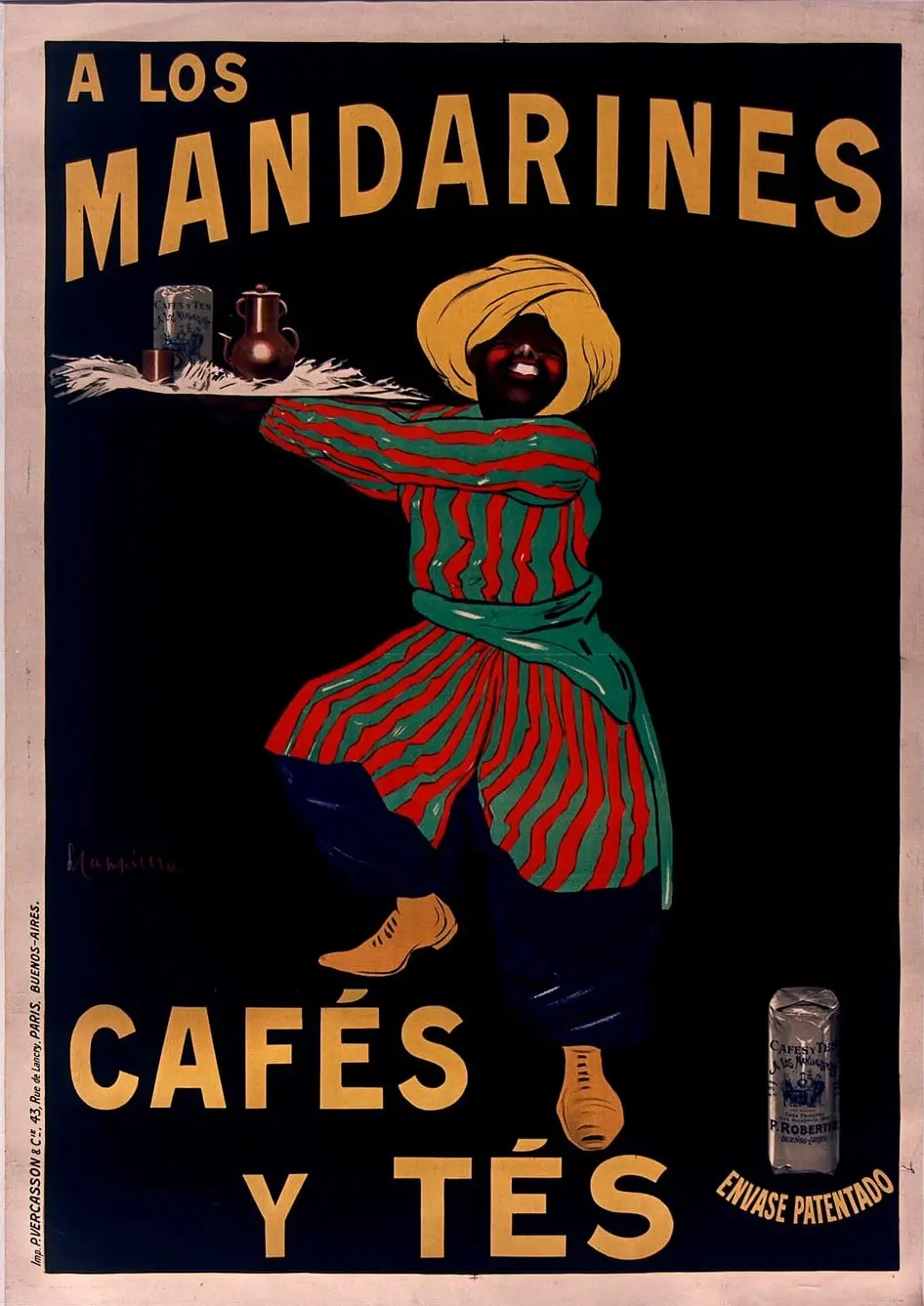 A los Mandarines cafés y tés envase patentado by Leonetto Cappiello, canvas print
