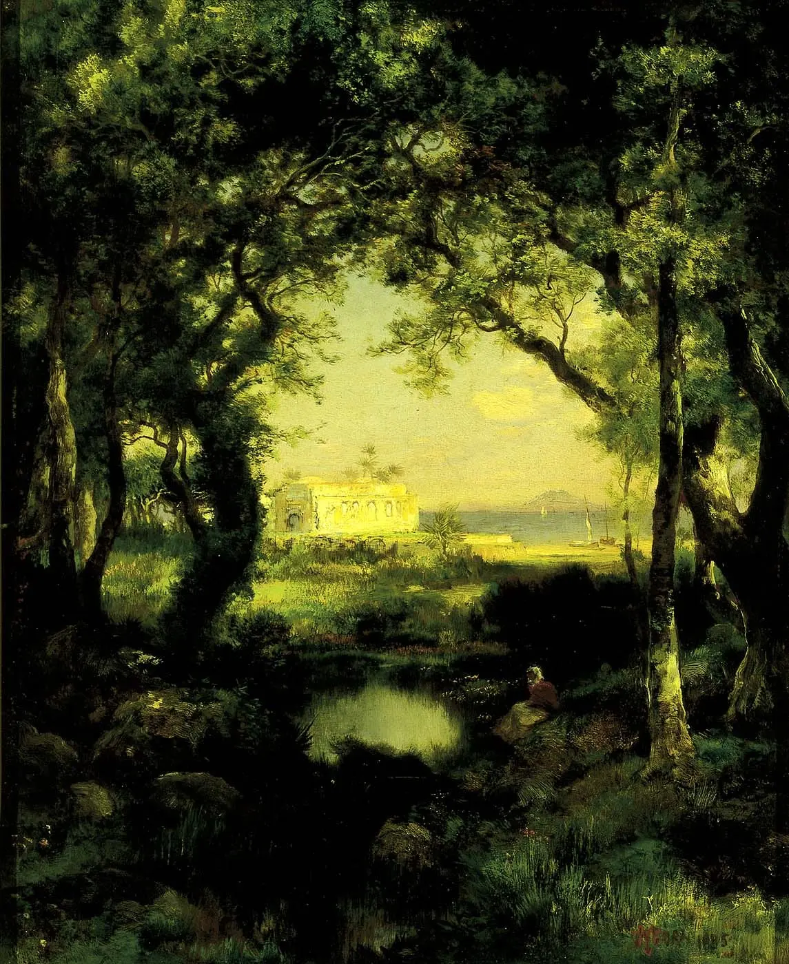 A Mexican Hacienda, Lake Cuitzeo by Thomas Moran, canvas print
