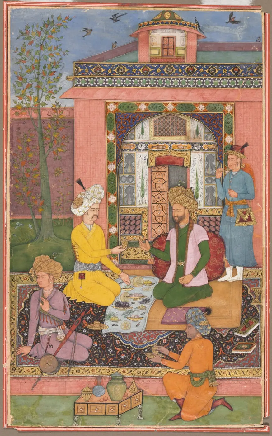 A Royal Picnic on a Terrace by Muhammad Ali, canvas print