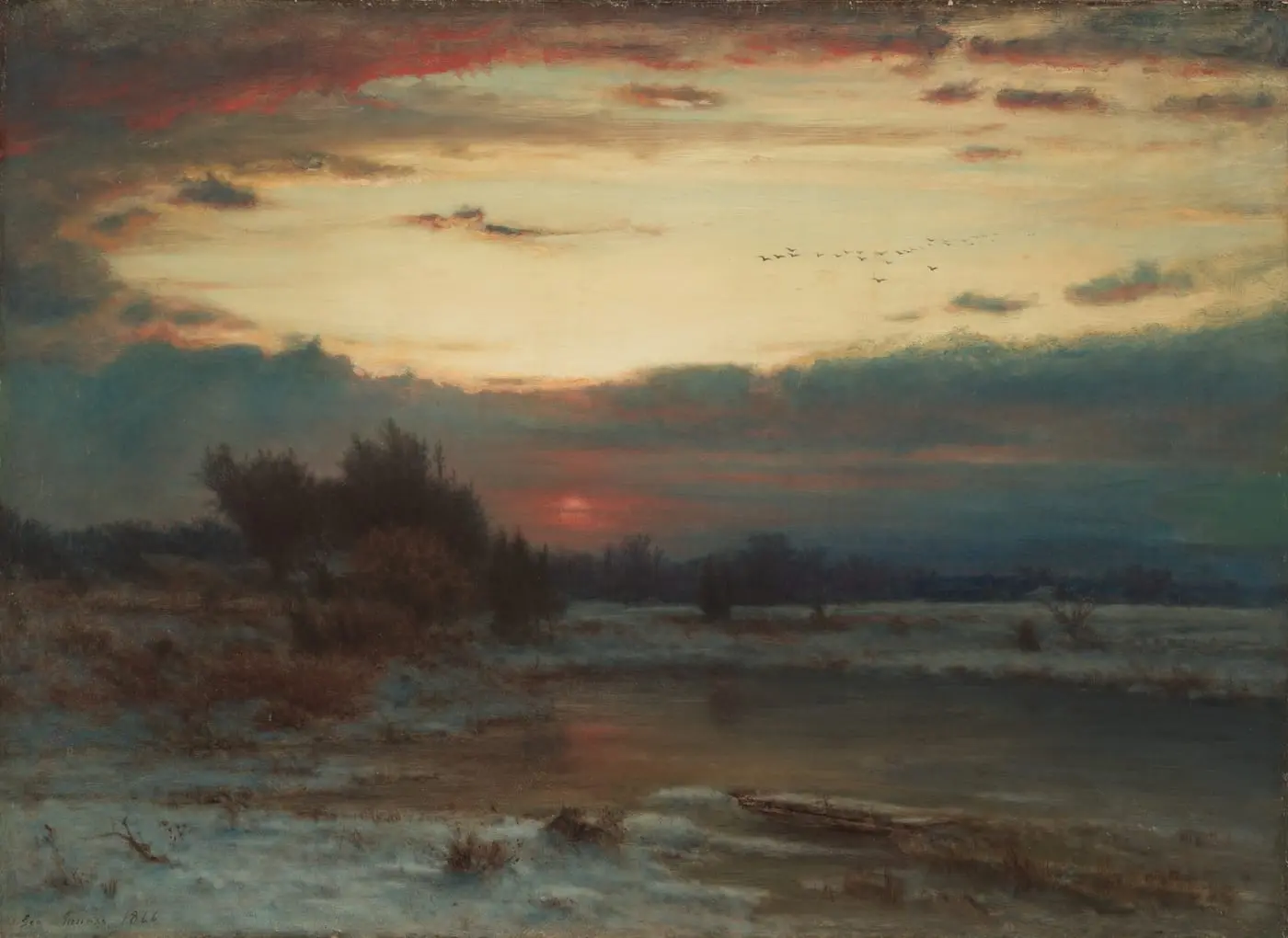 A Winter Sky by George Inness, canvas print