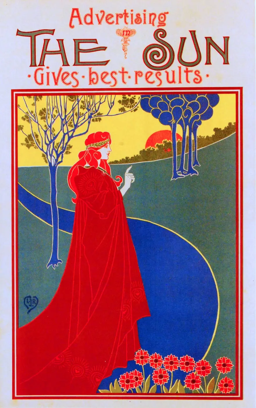 Ad for the sun by Louis Rhead, canvas print