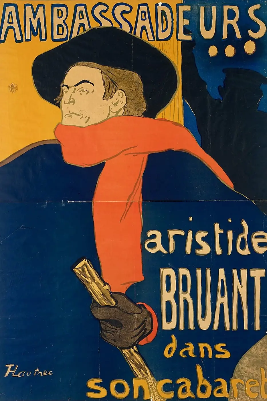 Ambassadeurs: Aristide Bruant dans son cabaret by Henri de Toulouse-Lautrec, canvas print