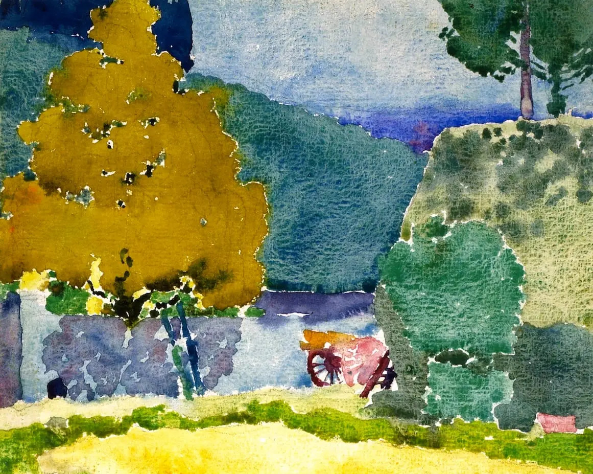 An Italian Landscape by Augusto Giacometti, canvas print