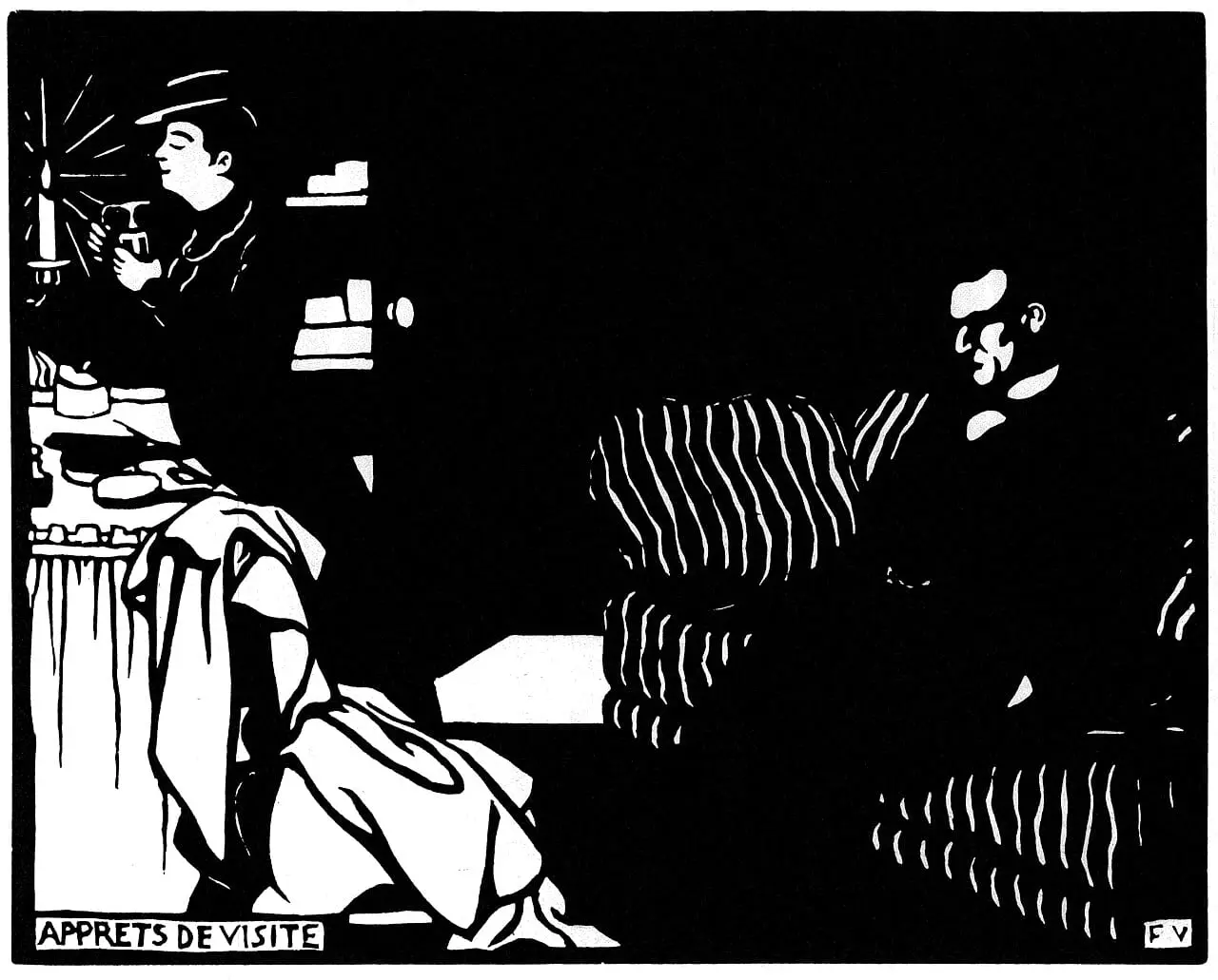Arrêts de visite (Intimités VIII) by Félix Vallotton, canvas print
