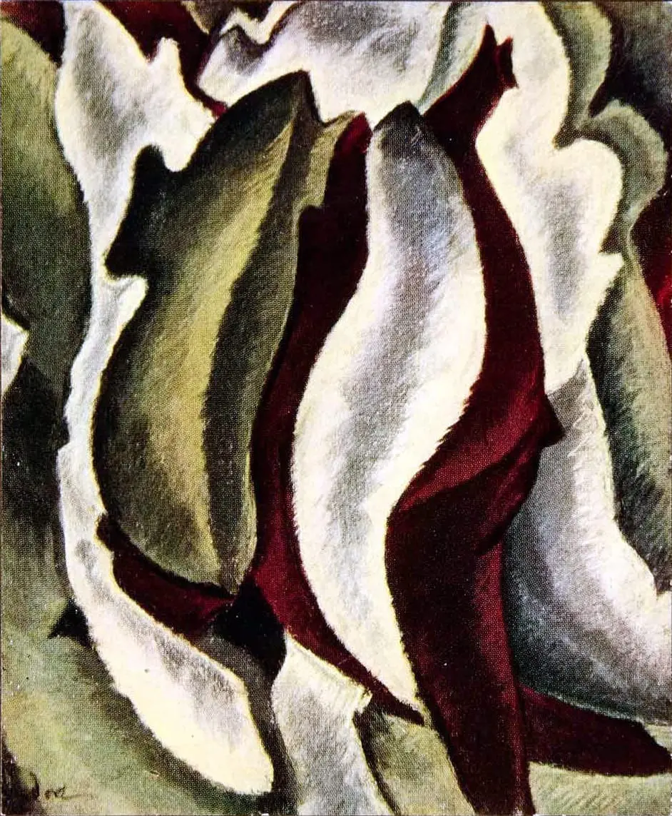 Based on Leaf Forms and Spaces by Arthur Dove, canvas print
