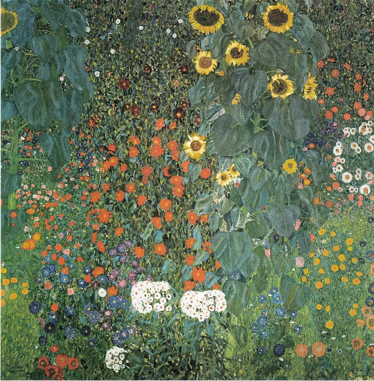 Bauerngarten mit Sonnenblumen by Gustav Klimt, canvas print