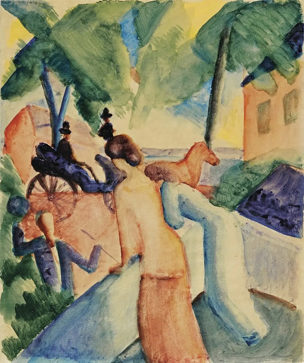 Begrüssung (Greeting) by August Macke, canvas print