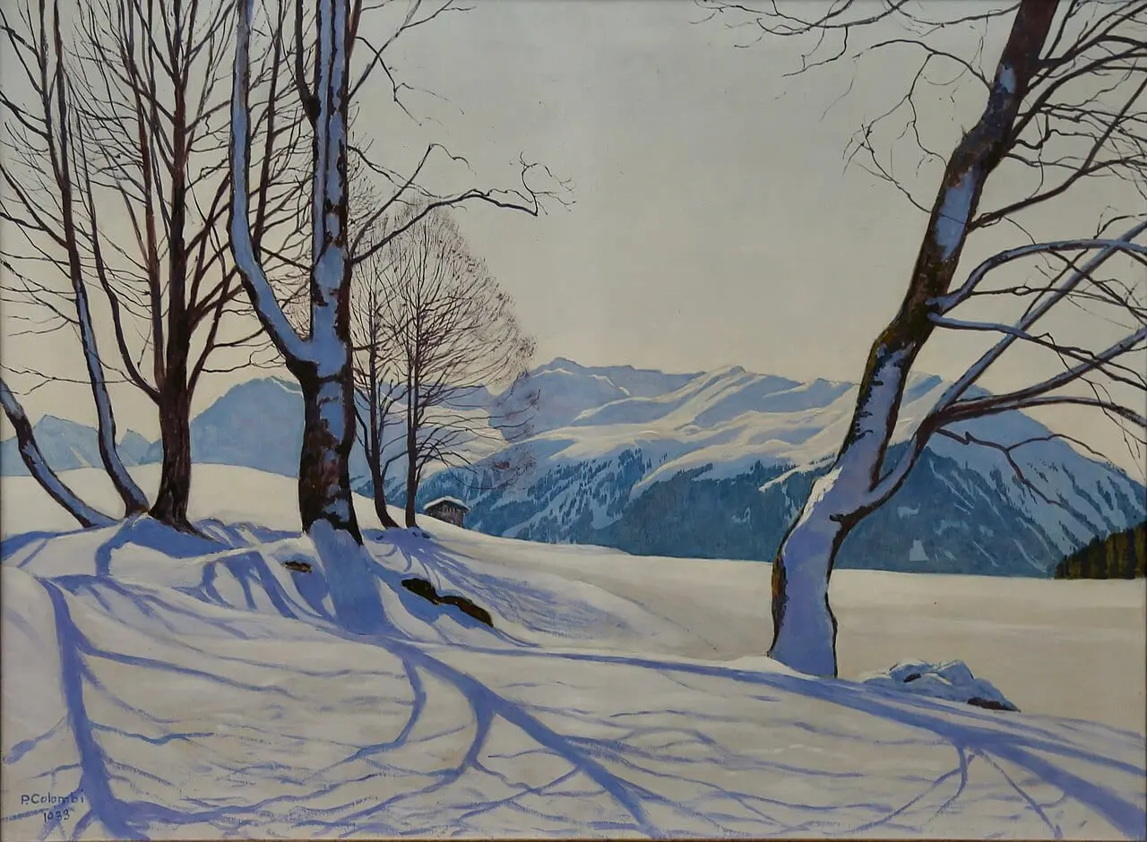 Bergwinter by Plinio Colombi, canvas print