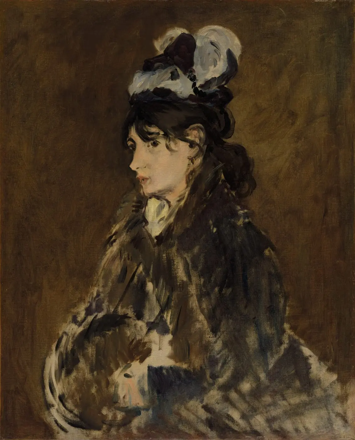 Berthe Morisot with a Muff by Édouard Manet, canvas print