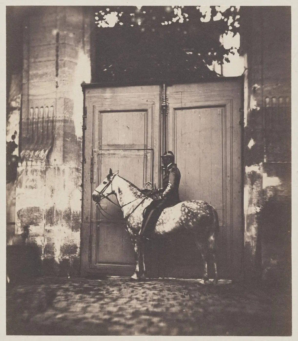 Black Horseman in Front of a Doorway by Unknown artist, canvas print