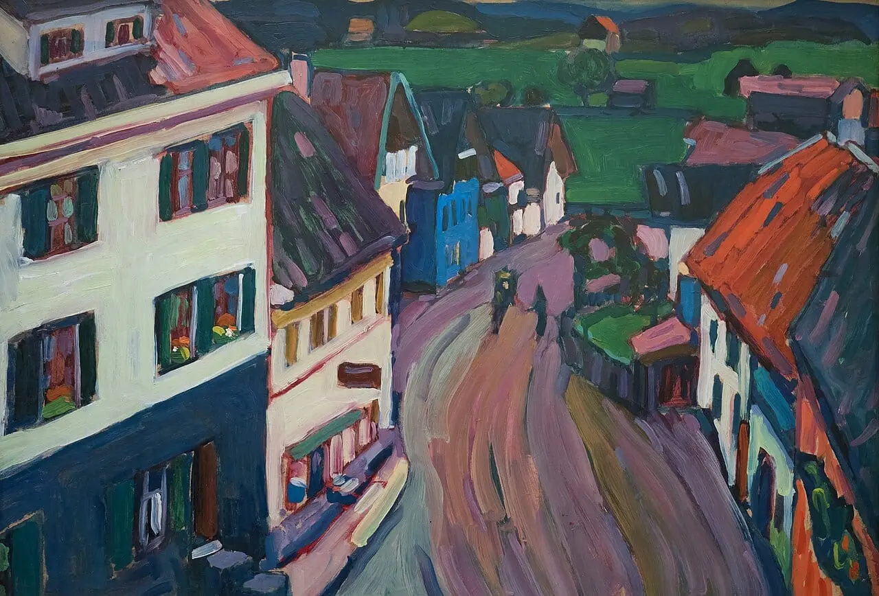 Blick aus dem Fenster des Griesbräu by Wassily Kandinsky, canvas print