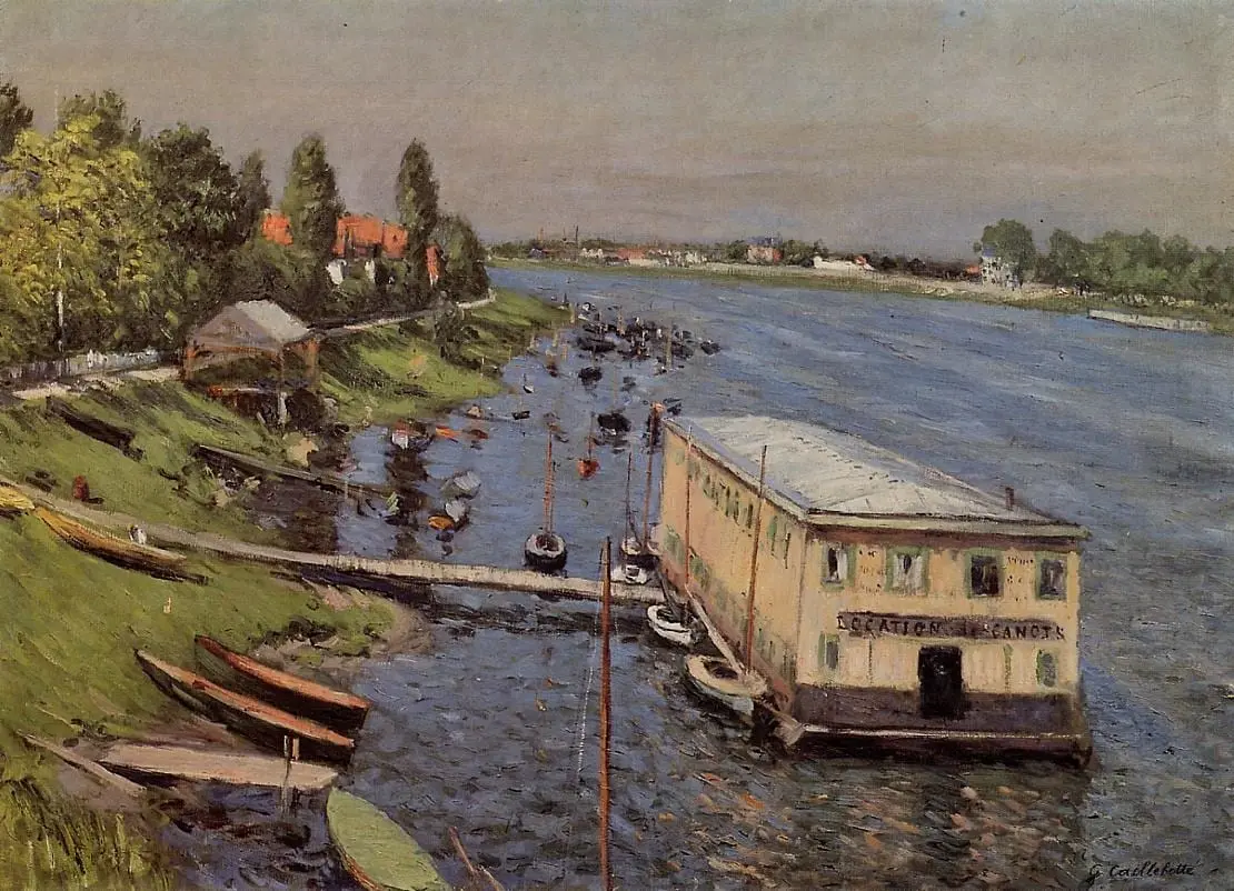 Boathouse in Argenteuil by Gustave Caillebotte, canvas print