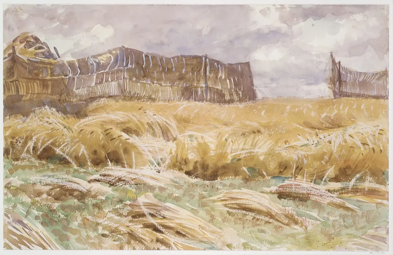 Camouflaged Field in France by John Singer Sargent, canvas print