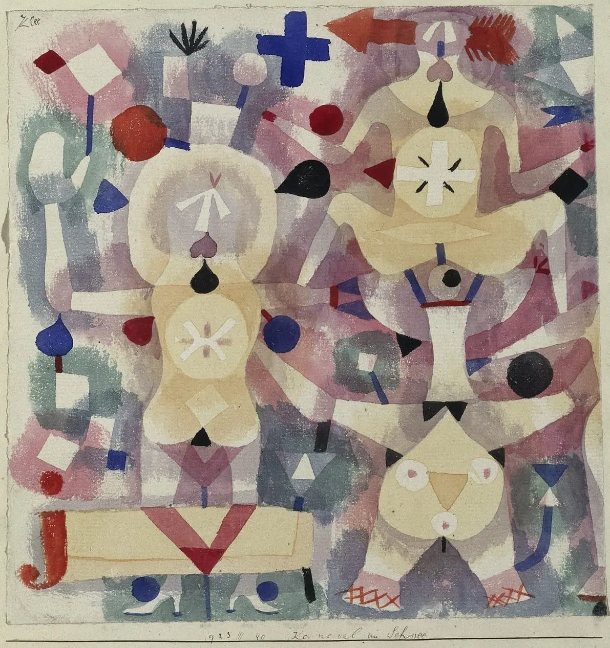 Carnival in the Snow by Paul Klee, canvas print