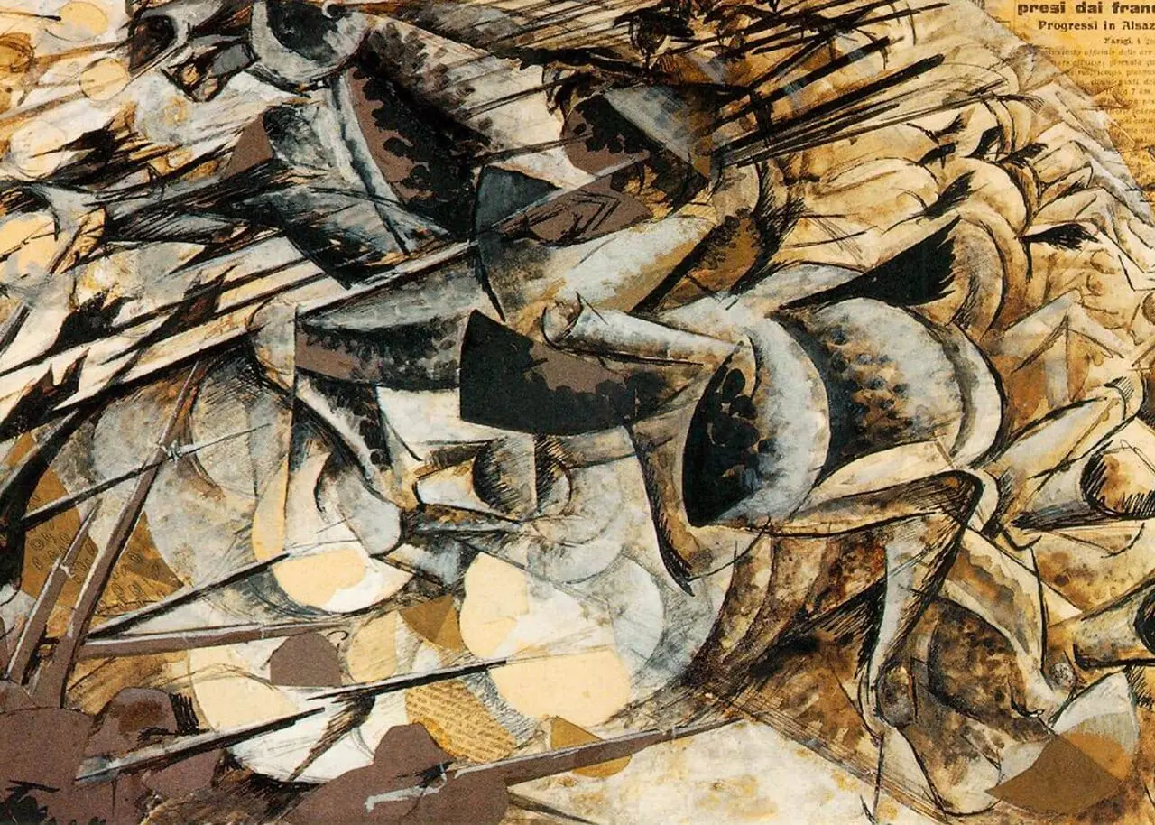 Charge of the Lancers by Umberto Boccioni, canvas print