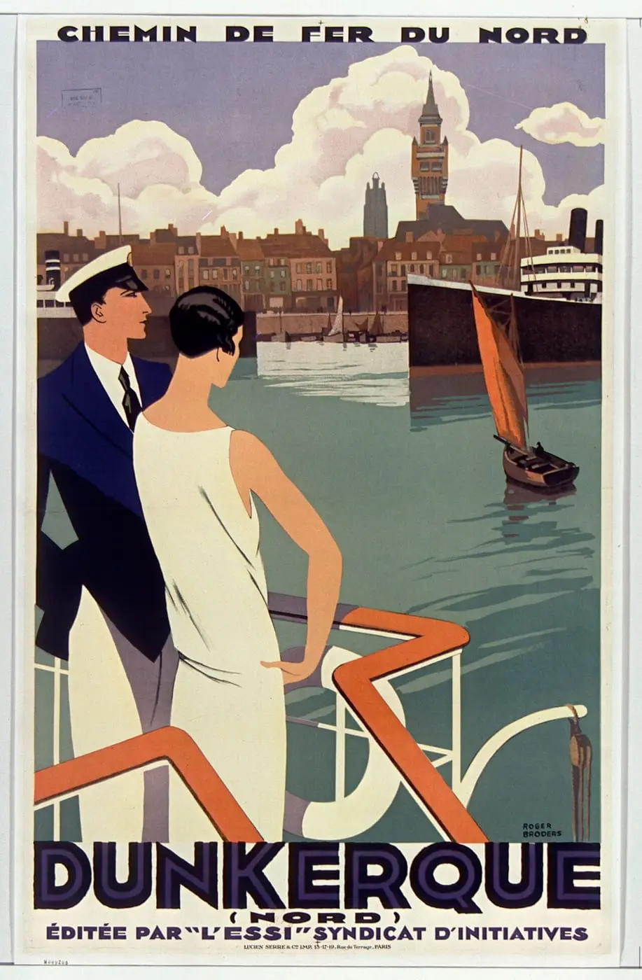 Chemin de fer du Nord. Dunkerque (Nord). Editée par l'Essi, Syndicat by Roger Broders, canvas print