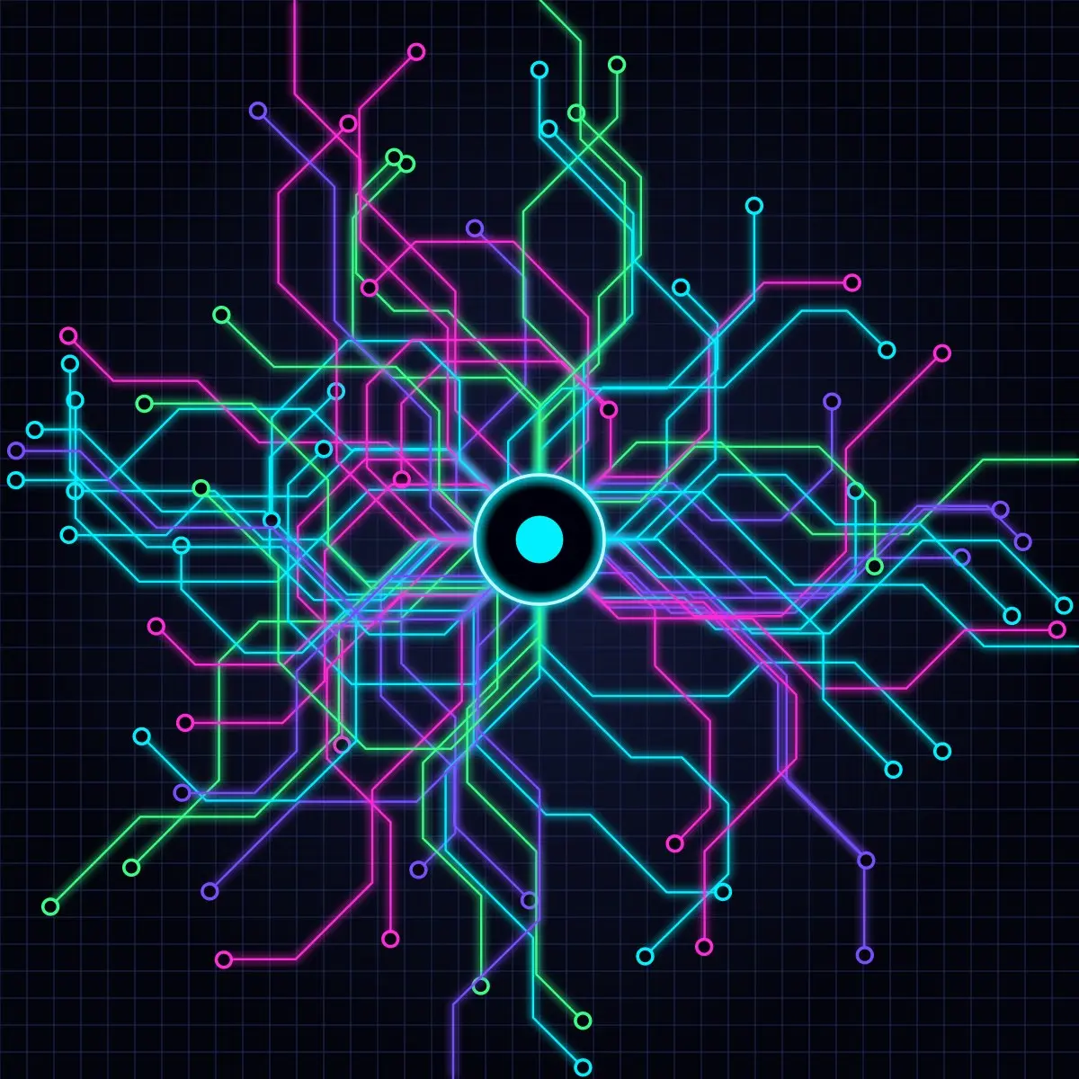 Circuit Bloom by Amelia Studio, canvas print