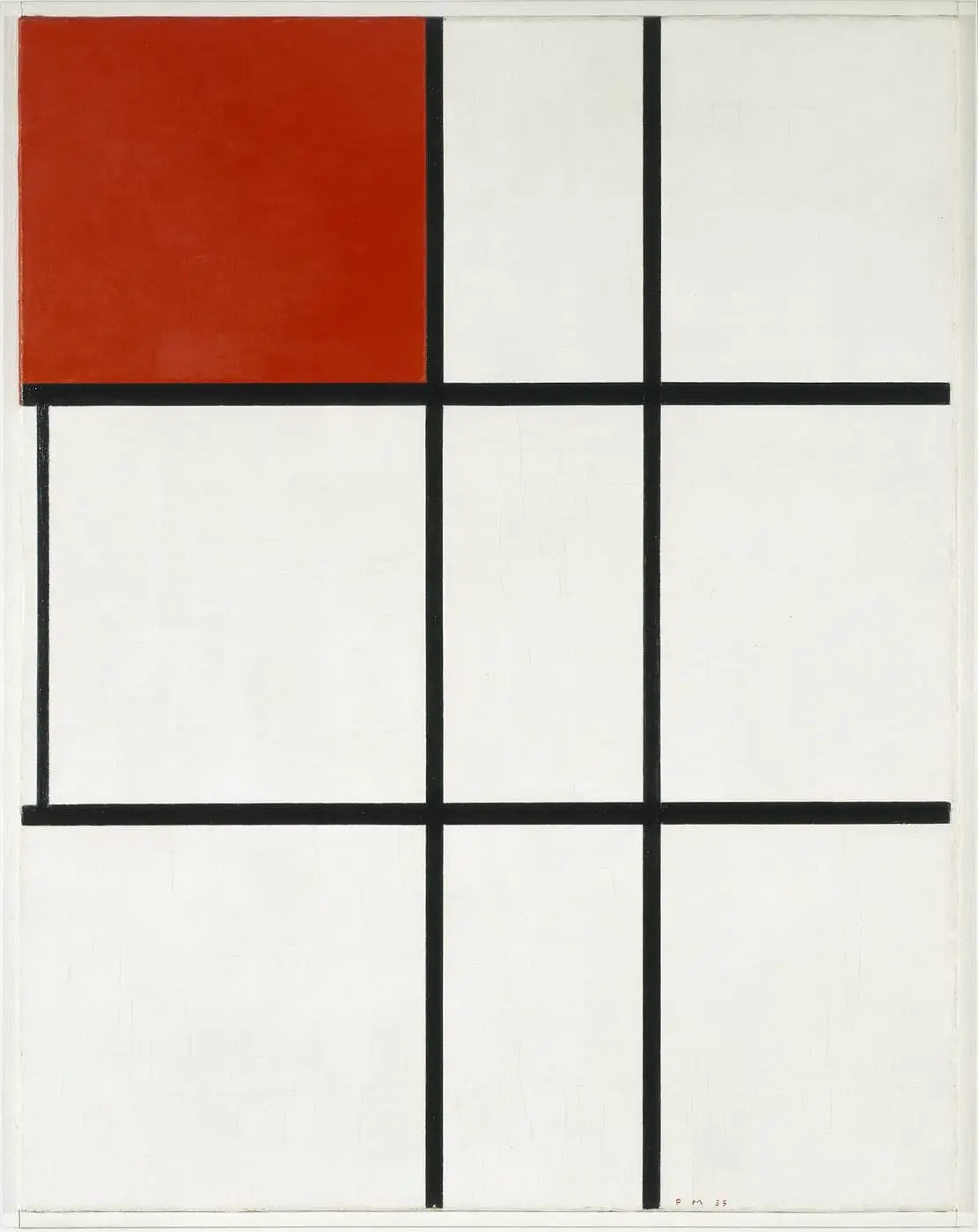 Composition B (No.II) with Red by Piet Mondrian, canvas print