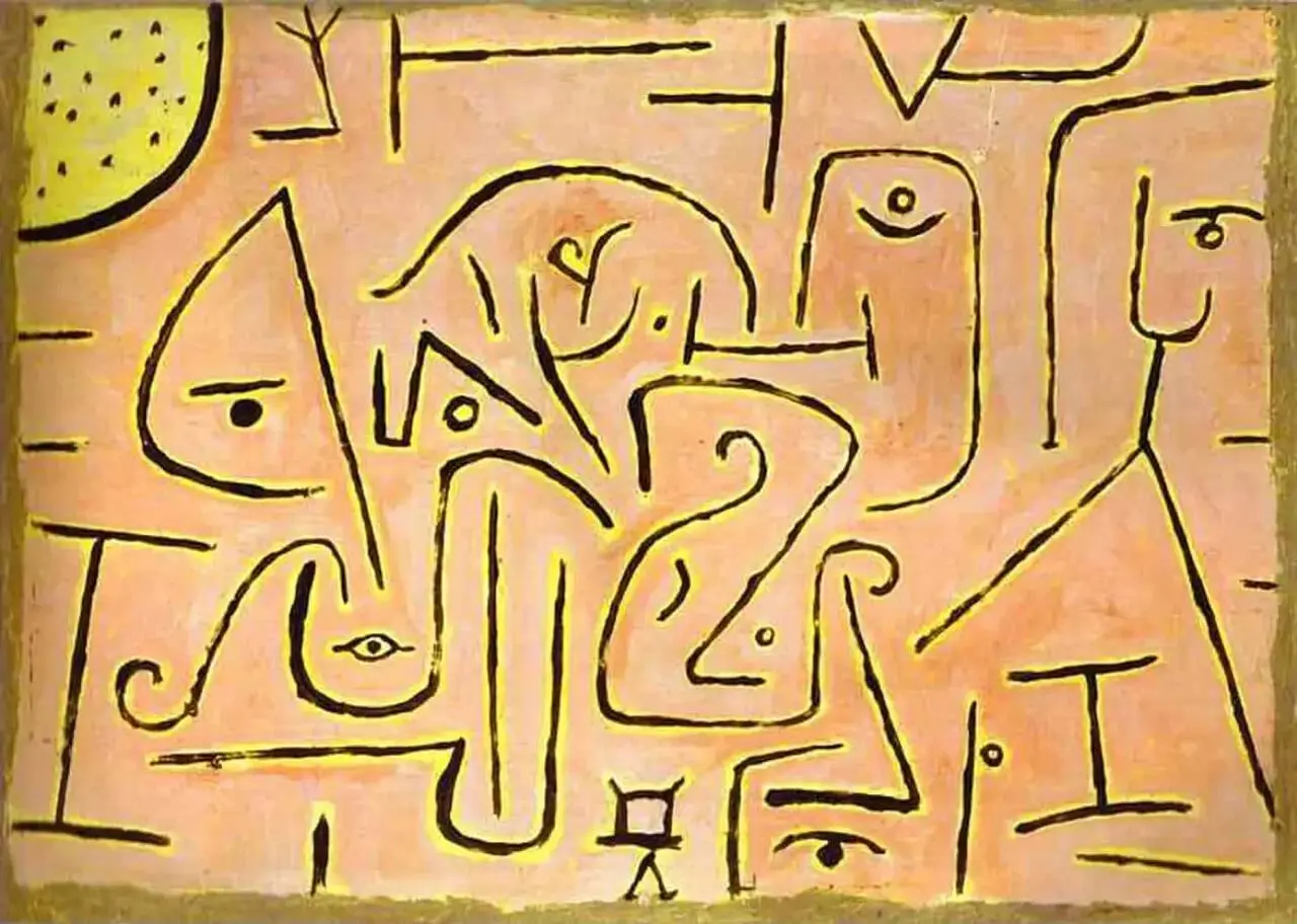 Contemplating by Paul Klee, canvas print