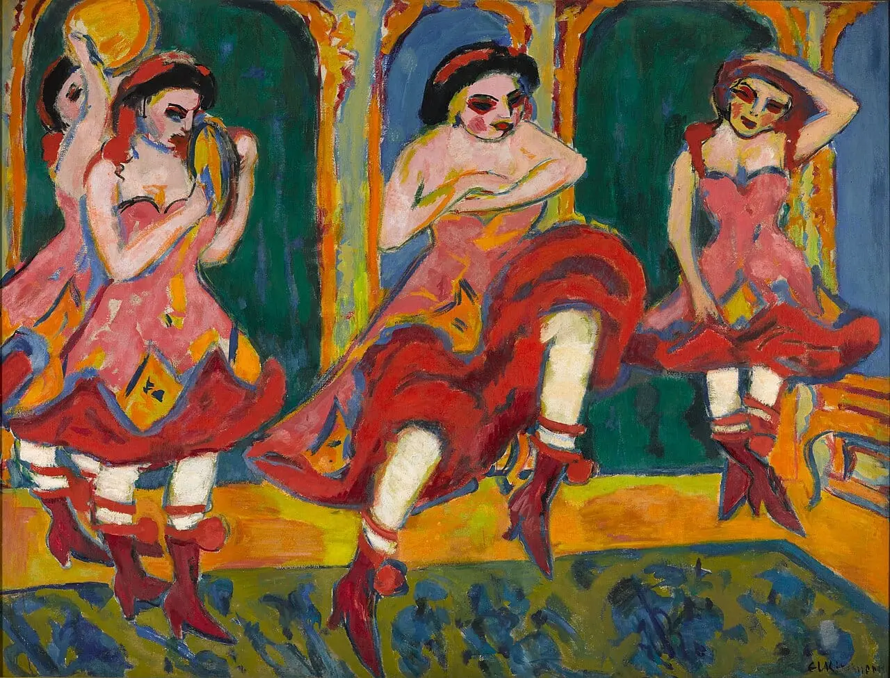 Czardas dancers by Ernst Ludwig Kirchner, canvas print