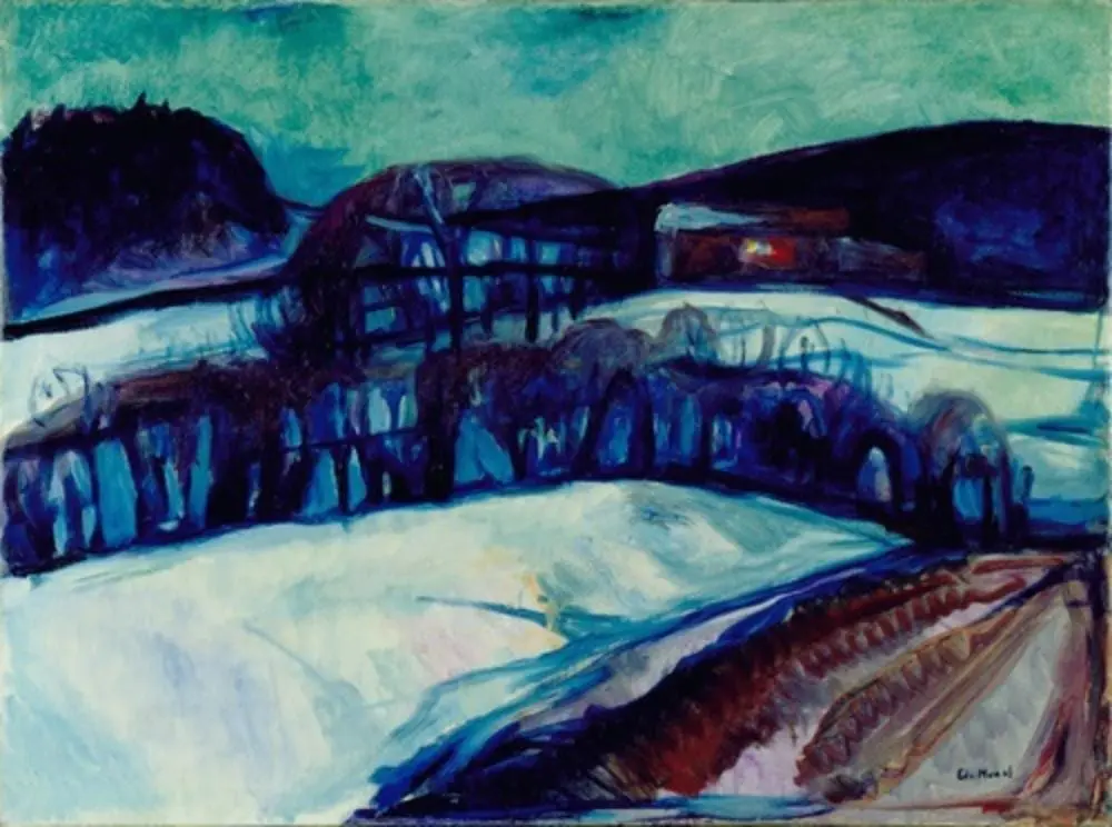 Das rote Haus im Schnee by Edvard Munch, canvas print