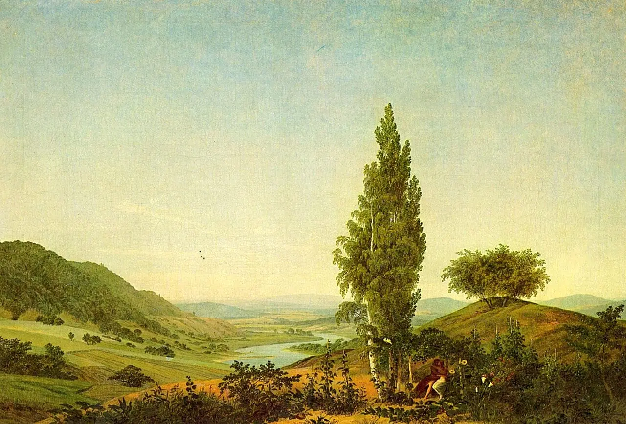 Der Sommer (Landschaft mit Liebespaar) by Caspar David Friedrich, canvas print