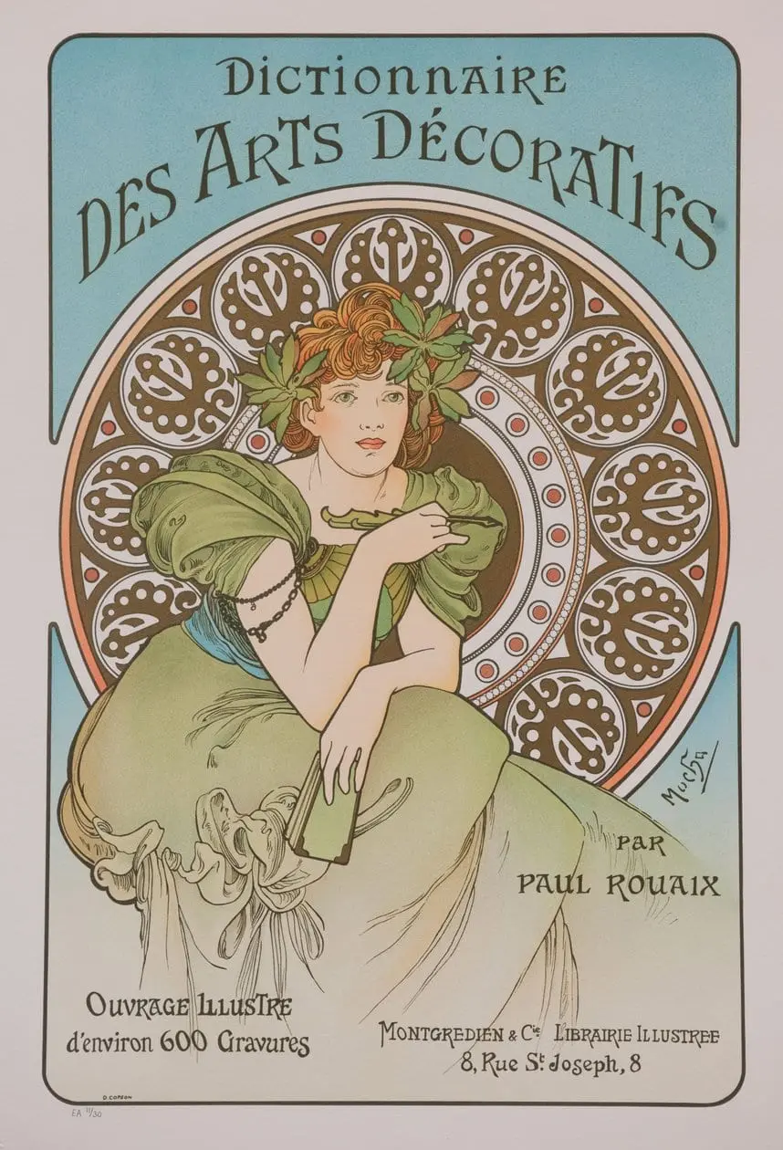 Dictionnaire des Arts Décoratifs by Alphonse Mucha, canvas print