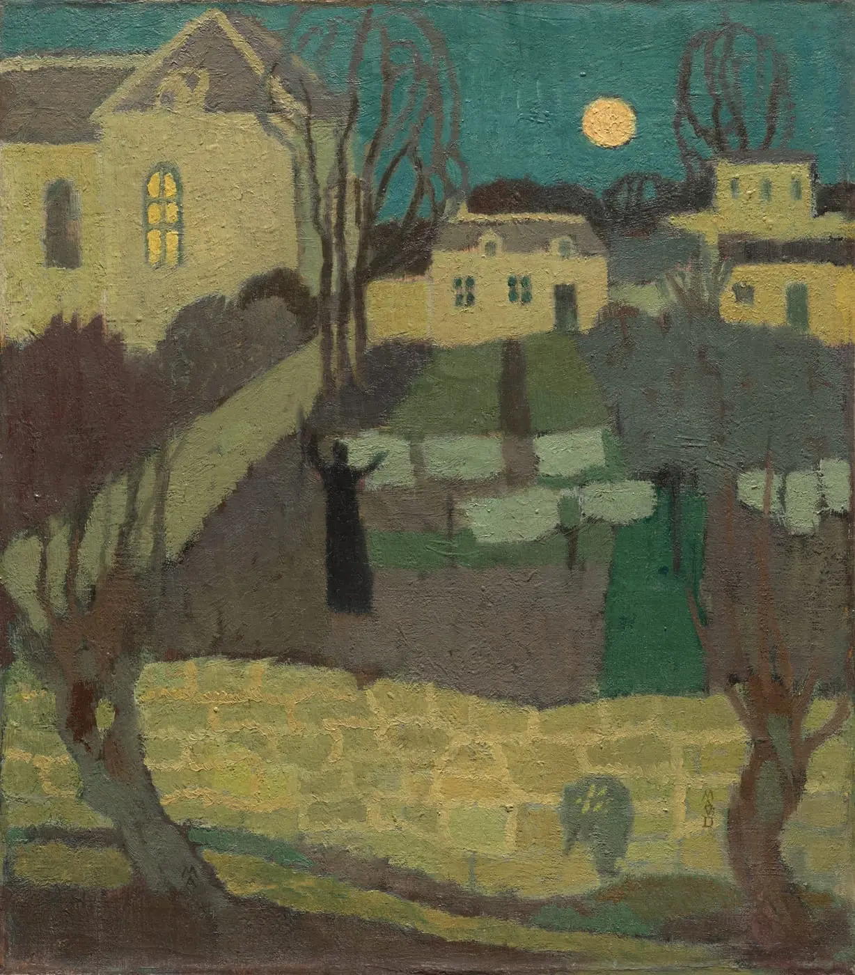 Drying the Linen, or Moonrise at the Priory by Maurice Denis, canvas print