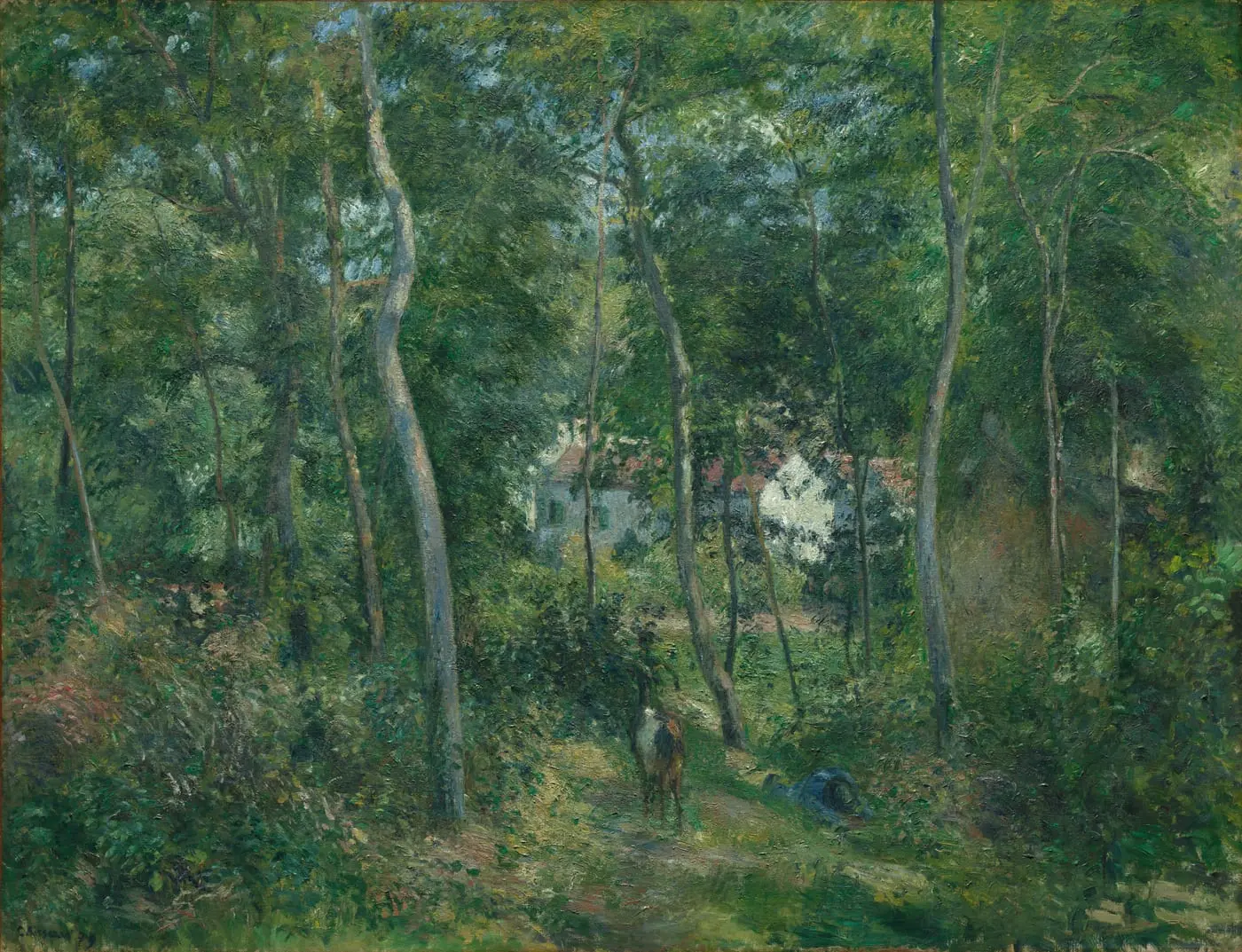 Edge of the Woods Near L'Hermitage, Pontoise by Camille Pissarro, canvas print