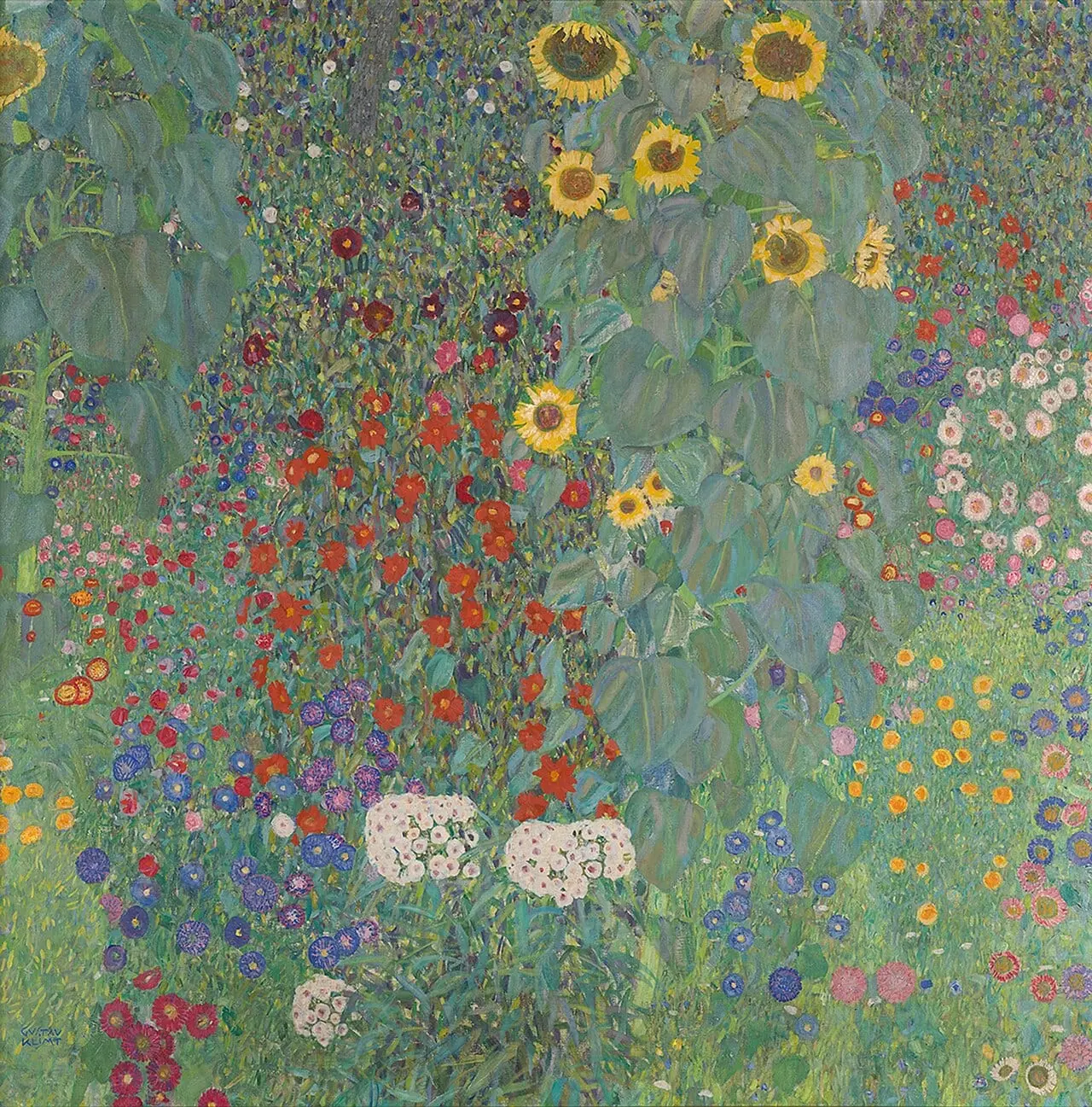 Farm Garden with Sunflowers by Gustav Klimt, canvas print