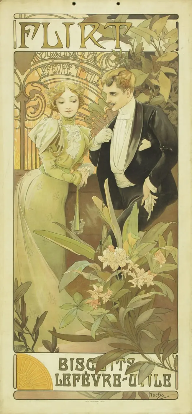 Flirt Biscuits Lefèvre-Utile, asset L1RlFOagnZrOIrbDYYUY8NVB by Alphonse Mucha, canvas print