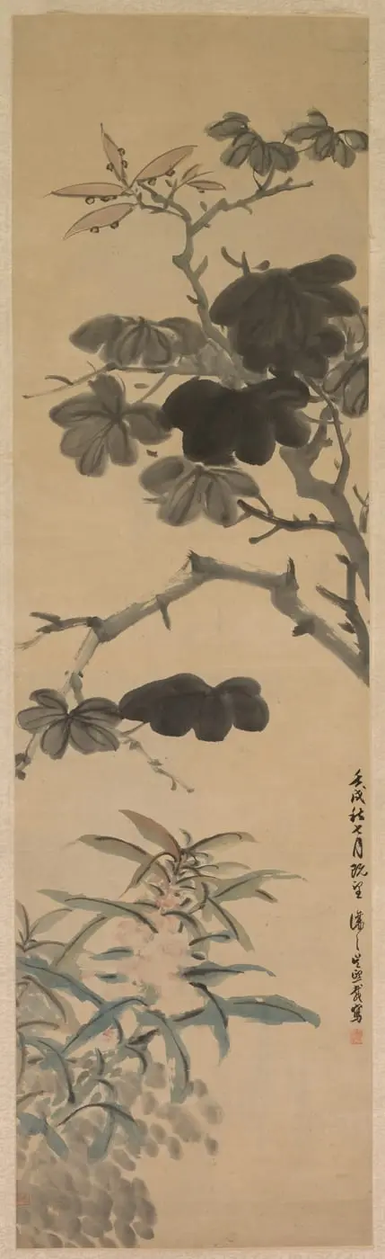 Flowering Plants by Wu Rangzhi, canvas print