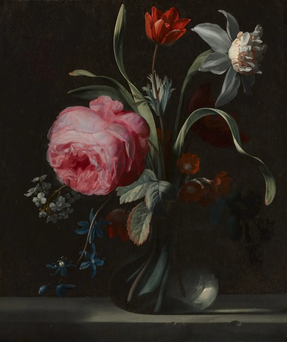 Flowers in a Vase by Simon Verelst, canvas print