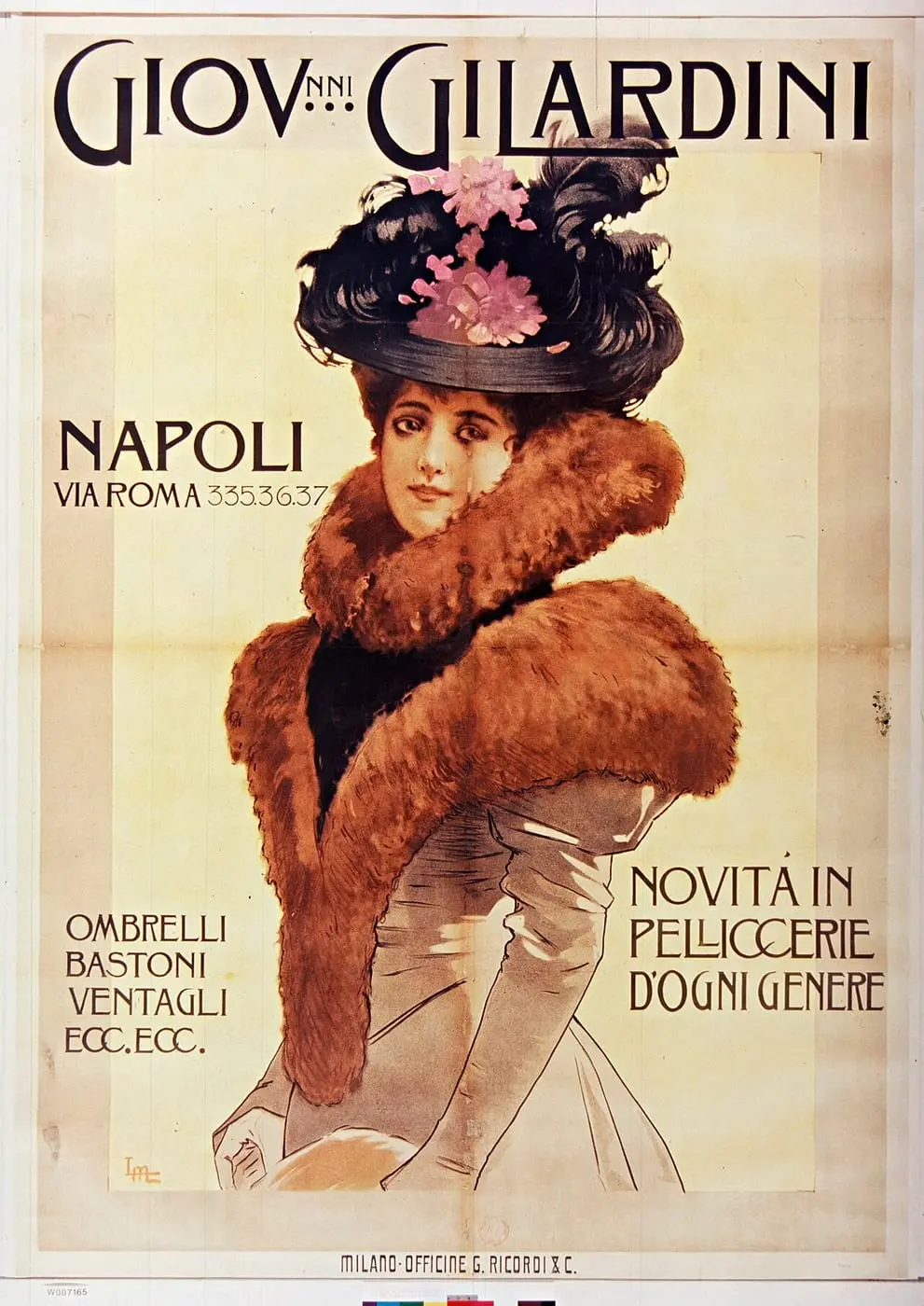 Giovanni Gilardini, Napoli: Ombrelli, bastoni, ventagli by Leopoldo Metlicovitz, canvas print