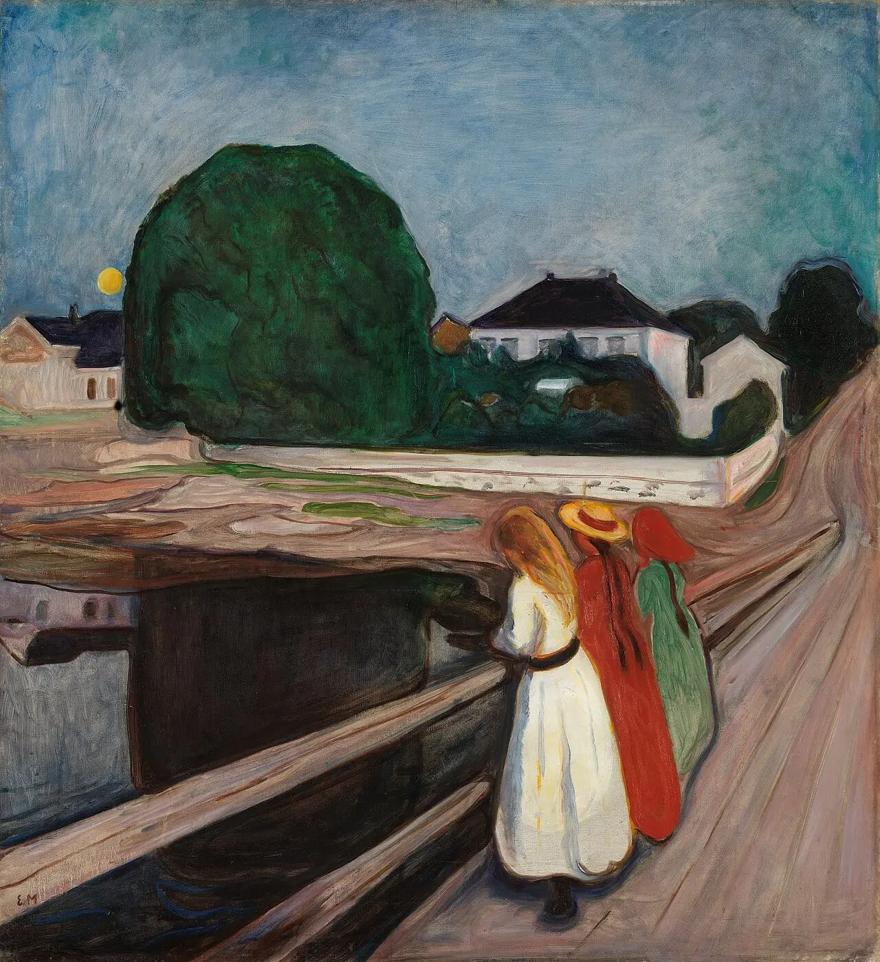 Girls on the pier by Edvard Munch, canvas print