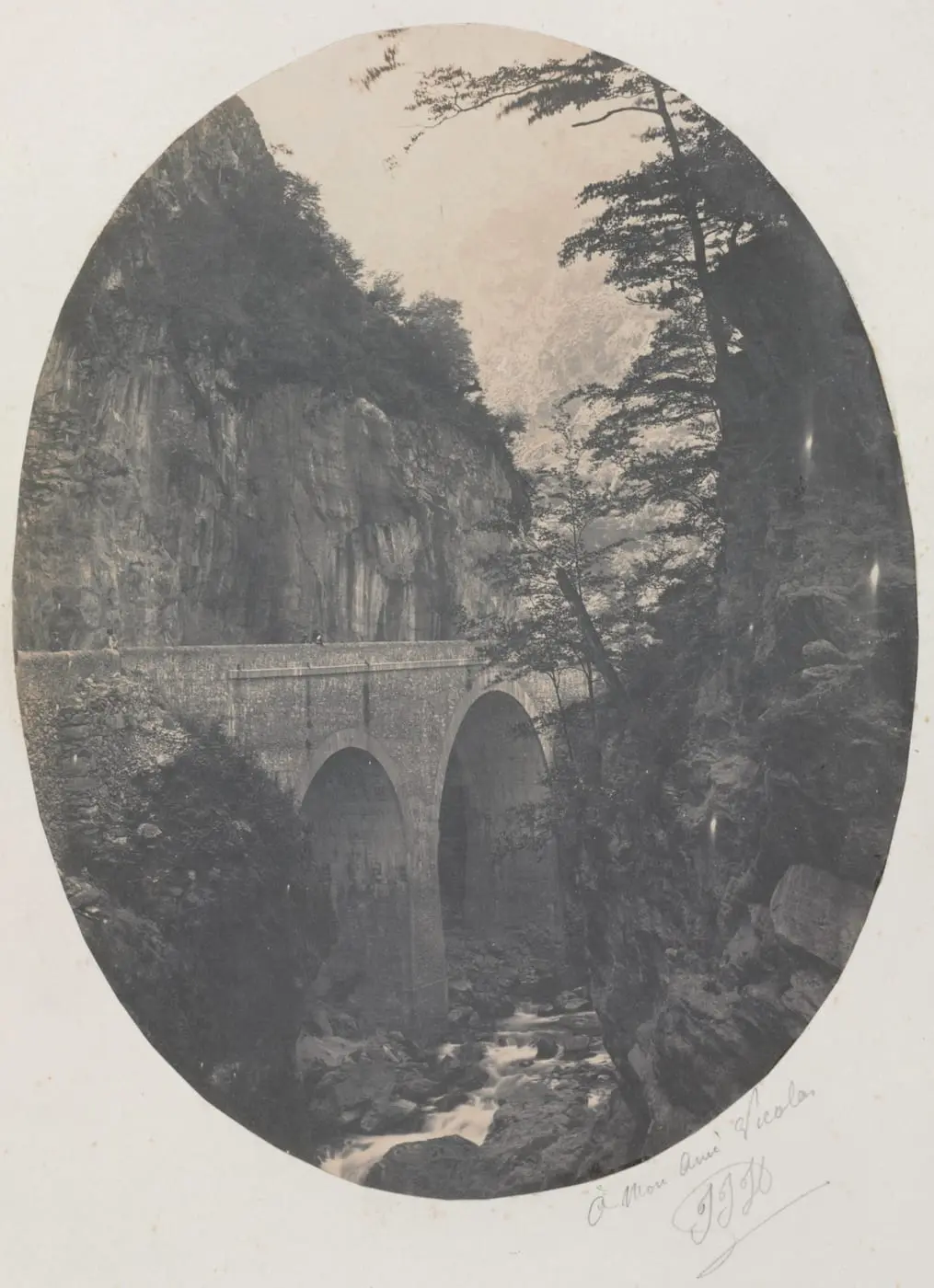 Gorge at Eaux Chaudes, Pyrenees by Jean-Jacques Heilmann, canvas print