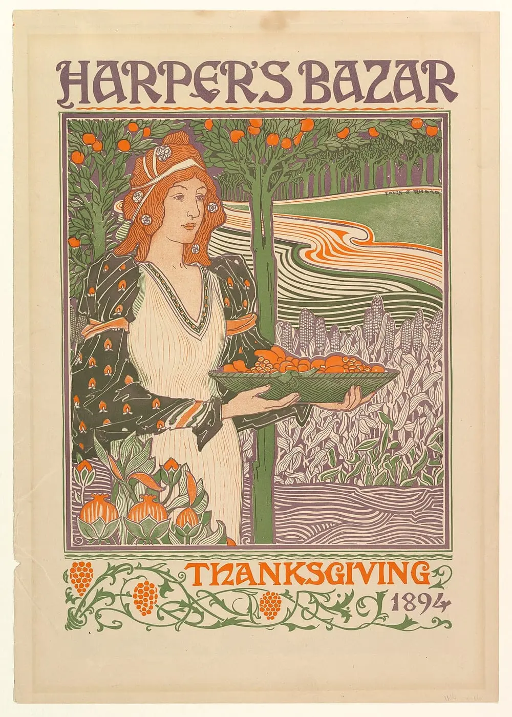 Harper's Bazar: Thanksgiving by Louis Rhead, canvas print