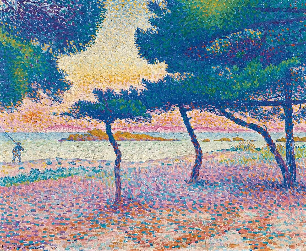 Henri Edmond La Plage de Saint-Clair by Henri-Edmond Cross, canvas print