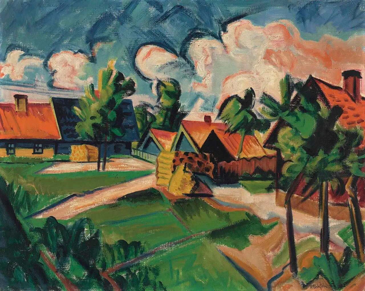 Hermann abendwolken by Max Pechstein, canvas print