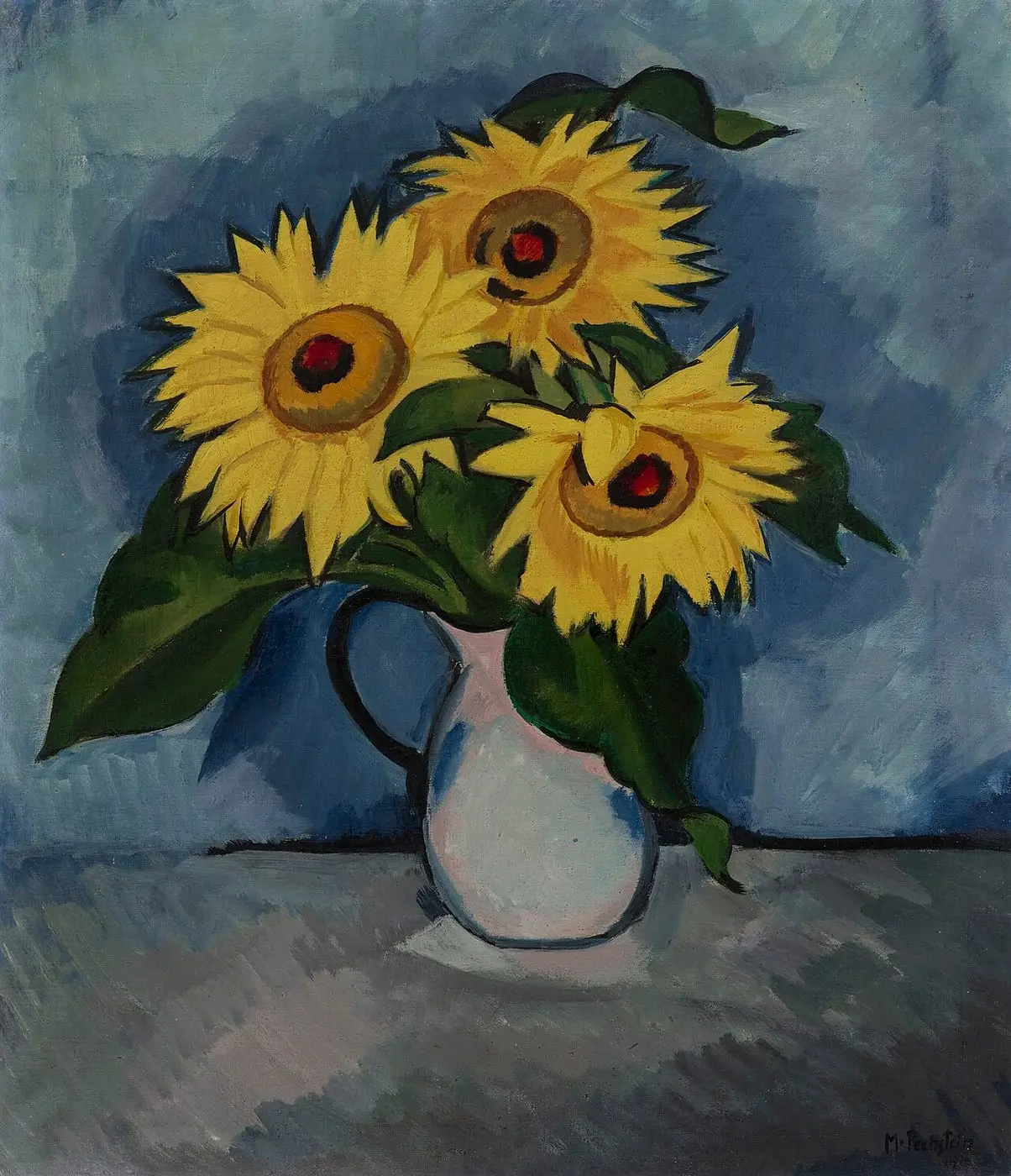 Hermann sonnenblumen by Max Pechstein, canvas print