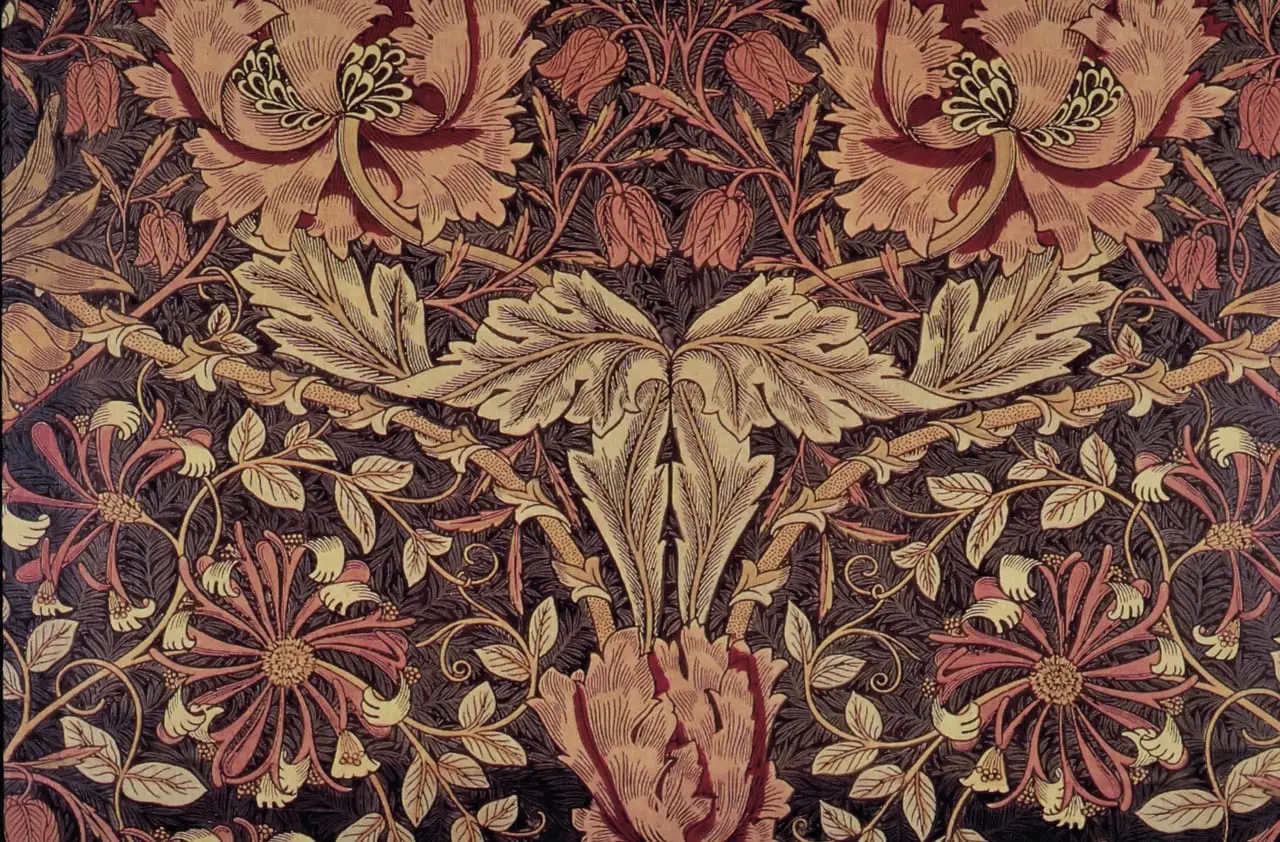 Honeysuckle Fabric by William Morris, canvas print