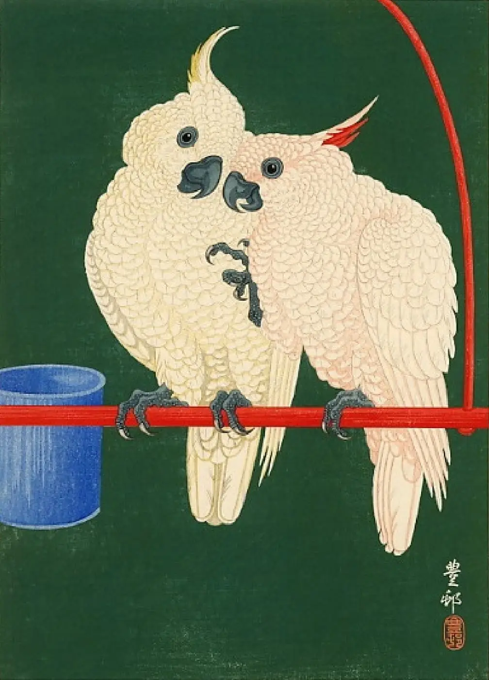 Hoson Papageie by Ohara Koson, canvas print