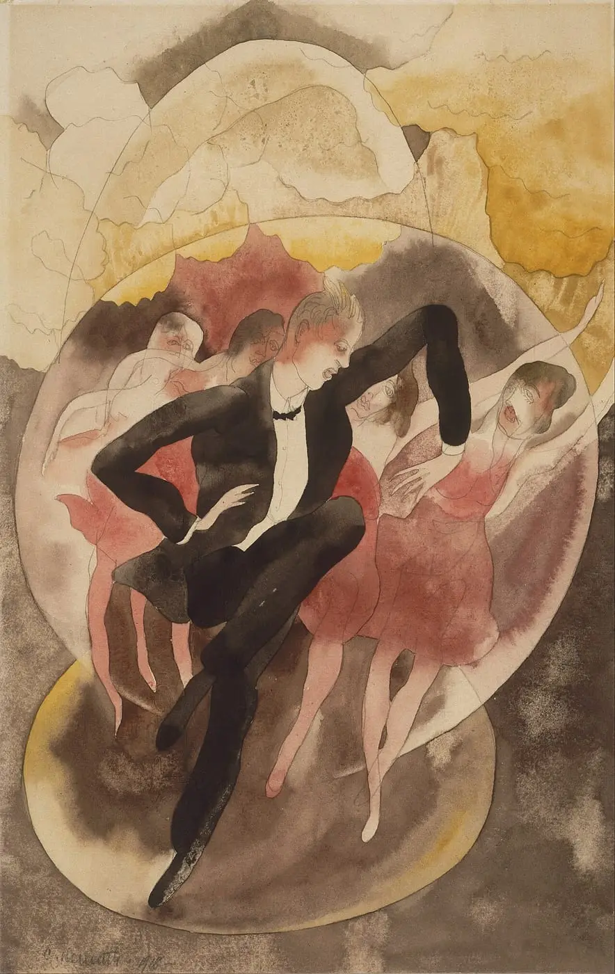 In Vaudeville (Dancer with Chorus) by Charles Demuth, canvas print