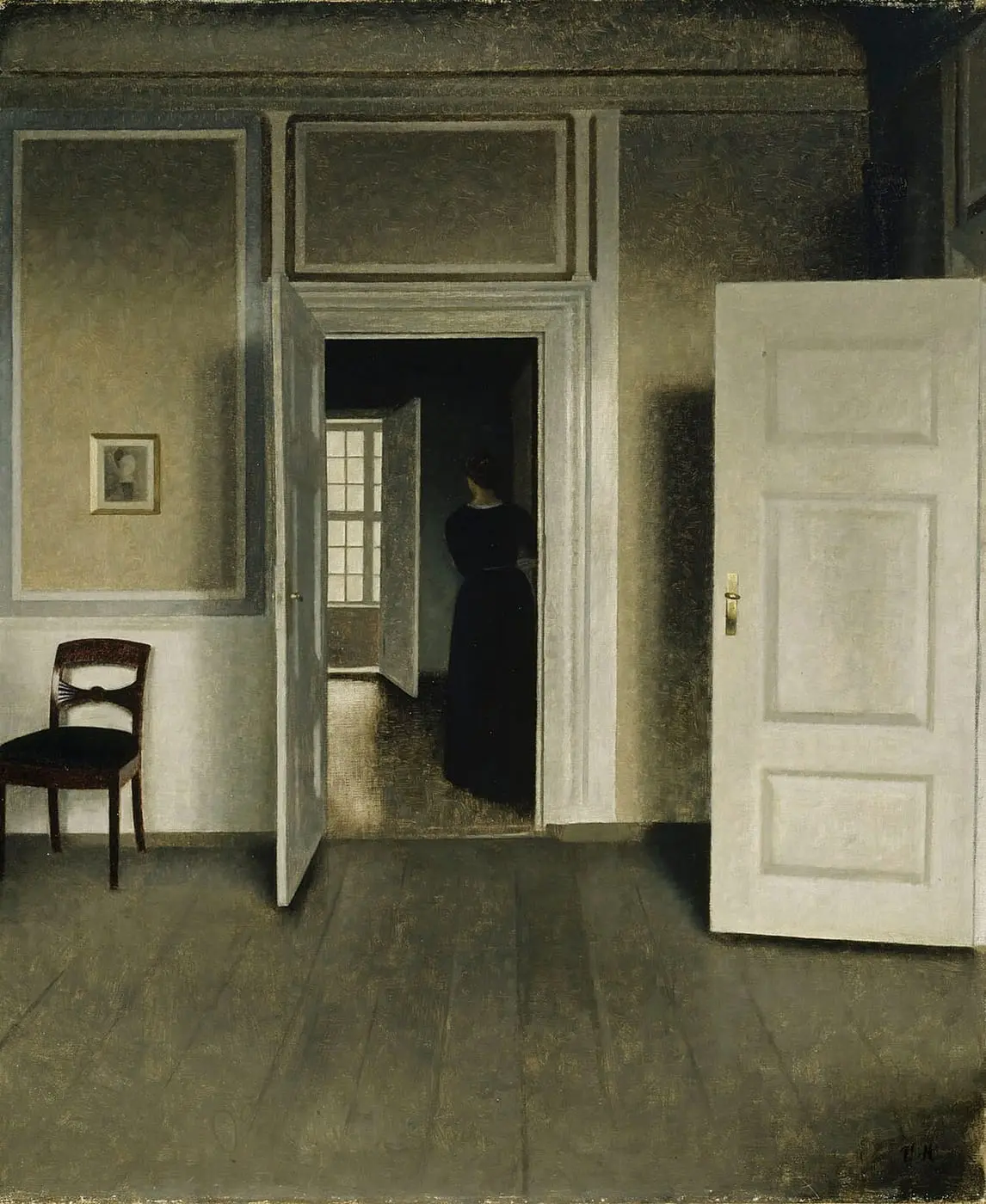 Interior by Vilhelm Hammershøi, canvas print