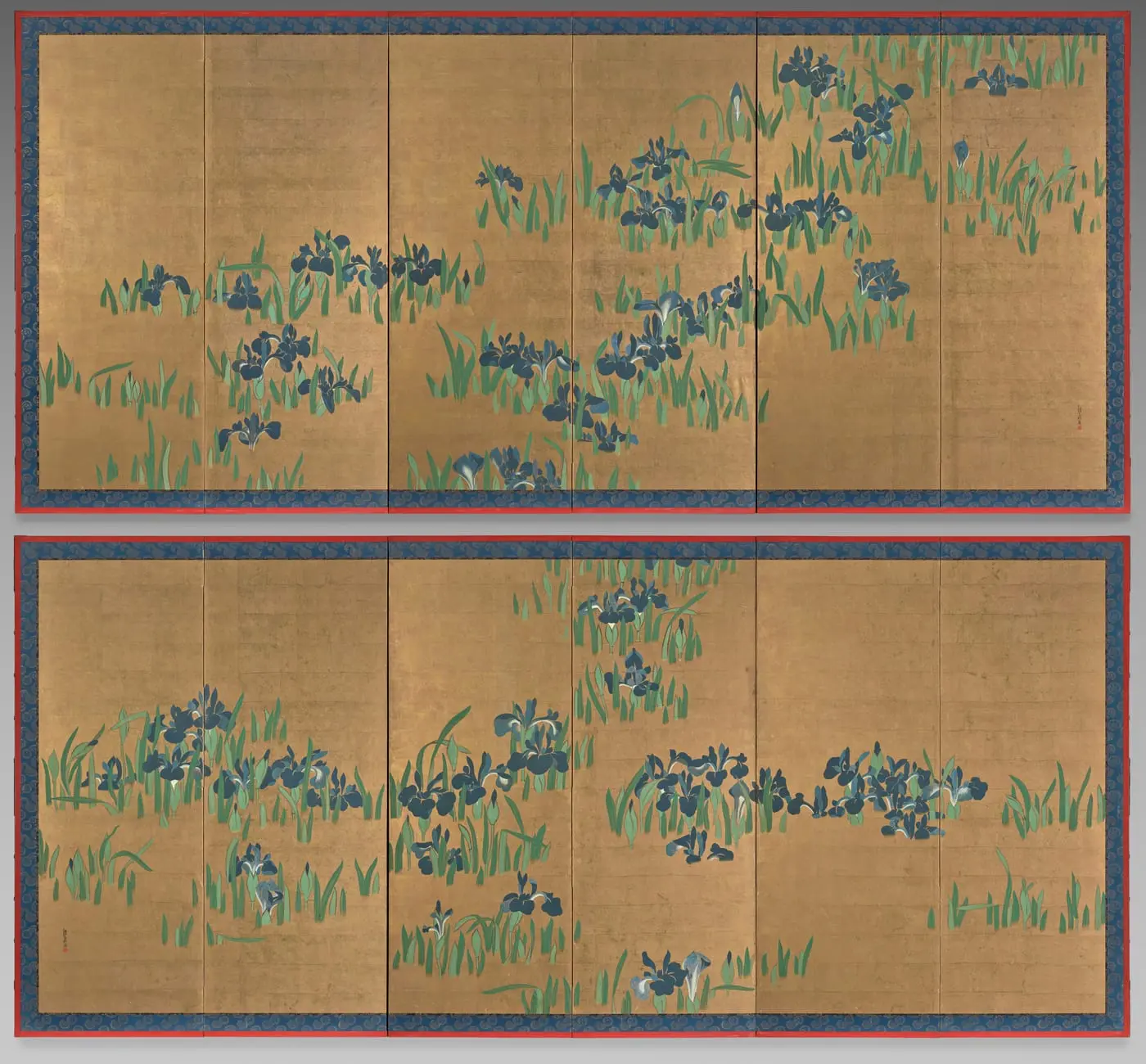 Irises by Watanabe Shikō, canvas print