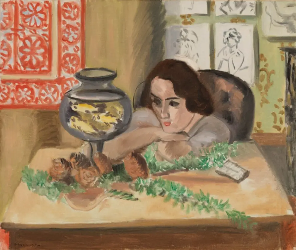 Jeune fille devant un aquarium by Henri Matisse, canvas print