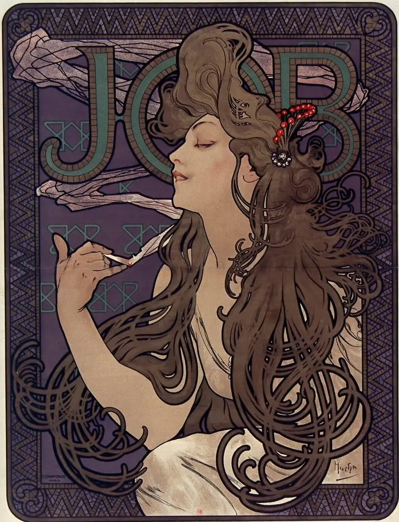 Job (papier à cigarettes) by Alphonse Mucha, canvas print